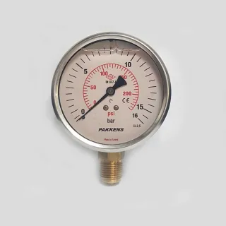 Glycerin-Filled Pressure Gauge G 1/2 - 0-16 Bar 100 mm