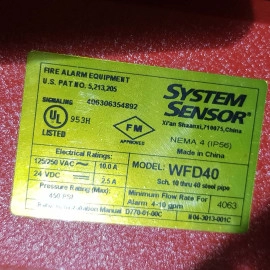System Sensor WFD40 Water Flow Detector
