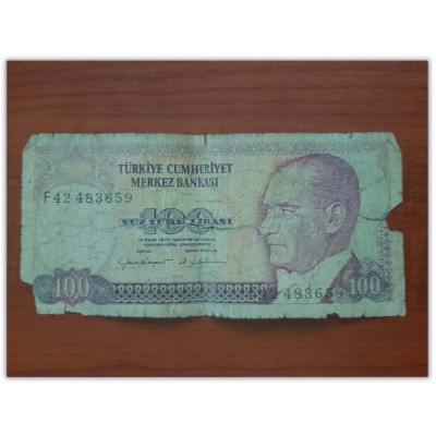100 TL - Yüz Türk Lirası - 1984 Basım