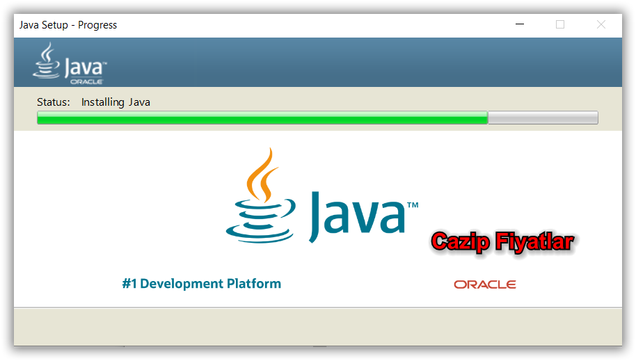 Java installation in progress